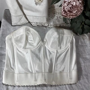 Vtg JCPenney Lace Corset Shapewear 38B Union Made Adjustable Cream Padded Cups - Picture 1 of 21