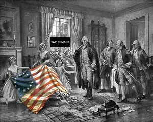 George Washington Betsy Ross American Flag 8 x 10 Photo Photograph gc1 - Picture 1 of 1