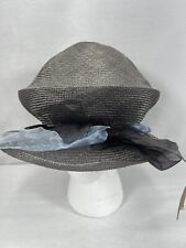 Lilliput Women's Travel Hat Gray Straw Expandable Beret Gray Silver