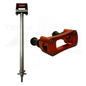 TRX 450R   Steering Stem  +1" Chromoly Chromed 1 1/8 Bar Clamp  Red 703 - Picture 1 of 4