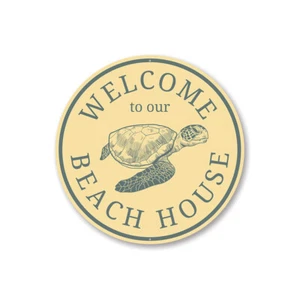 Welcome to Our Beach House, Turtle Marine Sea Life, Scuba Diving Aluminum Sign - Picture 1 of 4