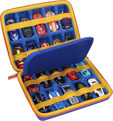 Mchoi Shockproof Carrying Case for Hot Wheels 20 Cars, Case Only (Blue, Yellow,  - Image 1 of 4