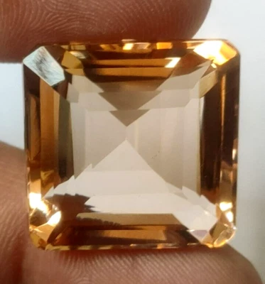 AAA+ Large Imperial Topaz 92.10 Ct. Square Cut Loose Gemstone Gift for Birthday - Image 1 of 4