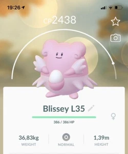 Blissey Pokemon Trade GO Lv35 Pokémon Not Shiny PVP Read Description Chansey - Picture 1 of 1