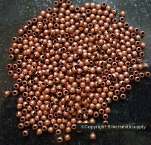 500 fourmis métal plaqué cuivre 3 mm espaceur rond lisse perles de remplissage FPB216