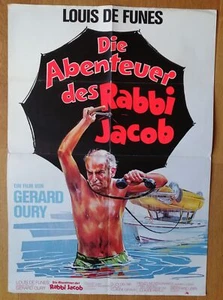 LOUIS DE FUNES aventures rabbi jacob affiche cinema allemande originale '73 - Photo 1/1