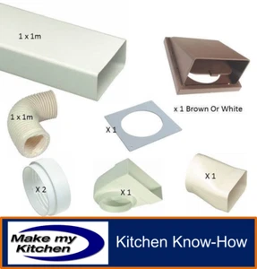 Kit de conductos rectos con capucha de cocina de 2 m 5" 125 mm ventilación blanca o marrón - extractor - Imagen 1 de 1