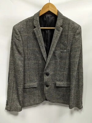 Moss London Slim Fit Tweed Style Blazer Jacket Herringbone Pattern Size 42 - Image 1 of 4