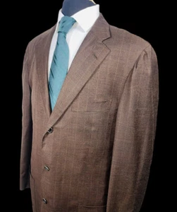 RAFAELE CARUSO CARLO BARBERA SILK WOOL PLAID SPORT COAT SZ 42L ITALY - Picture 1 of 9