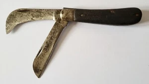 Schönes altes Okuliermesser - Garten Hippe schwarz - France, Gardening Knife - Bild 1 von 8