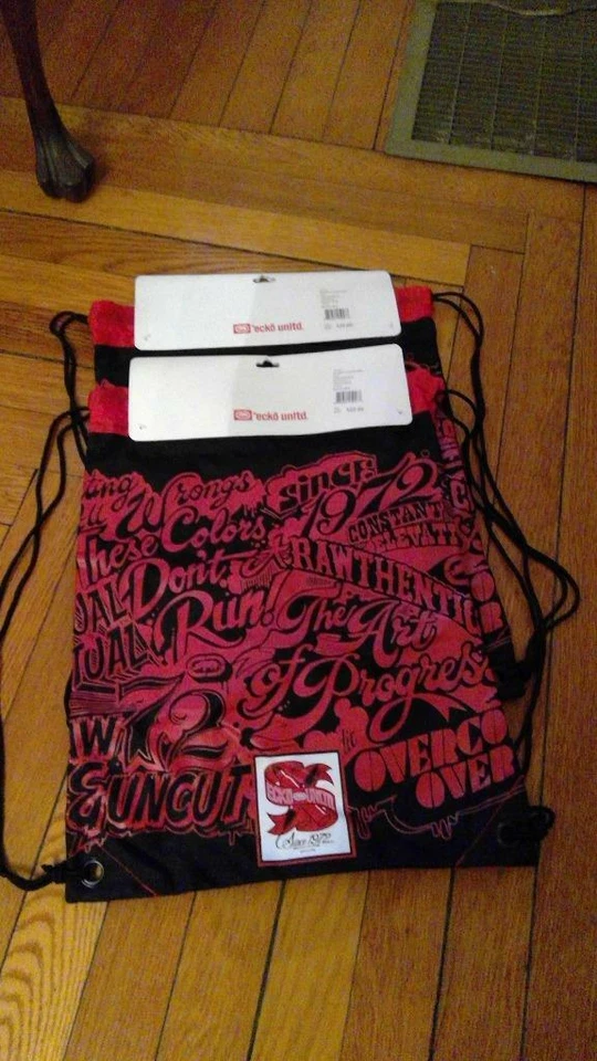 ecko unltd. Saco Cinch Colección Sharpie Negro y Rojo Nuevo con Etiquetas Foto 1 de 1