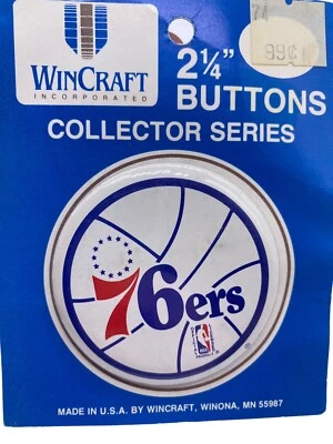 Wincraft 76ers Pin Vintage Made in USA Deadstock 2 1/4"  NEW Philadelphia - Image 1 of 4