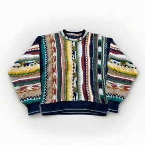 Vintage Sweater Mens M Mercerized Cotton Canadian Impressions 90s Retro Coogi - Picture 1 of 5