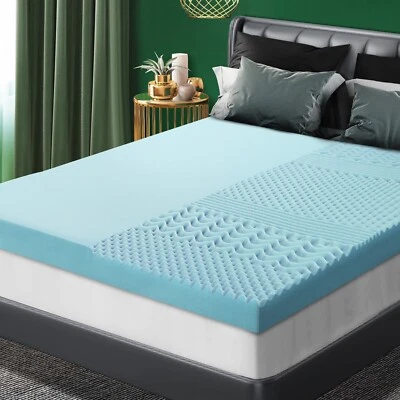Bedra Memory Foam Mattress Topper Bed Cool Gel Bamboo Cover Underlay 5/8/10cm - image 1 of 4