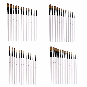 12Pcs Paint Brush Set Oil Painting Brushes Supplies Tools Pen Paintbrush - Picture 1 of 10
