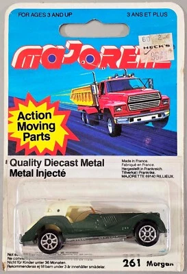 Vintage Majorette Morgan Plus 8 / #261 / Green / White Top / Made in France - Image 1 of 4