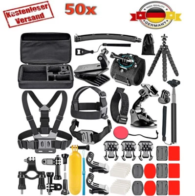 MARKENLOS 50-in-1 Action-Kamera-Zubehör für GoPro Hero 12 11 10 9 8 Max 7 6 5 4 DJI OSMO