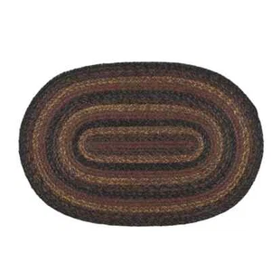 Slate Braided Area Rug By IHF Rugs. Oval & Rectangle. Many Sizes. Burgundy/Black - Picture 1 of 47