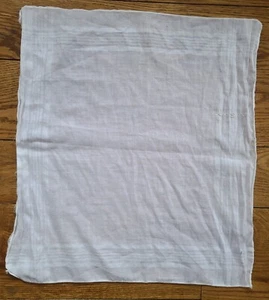 Vintage Taschentuch mit Monogramm S weiß mit blau/elfenbein Stickerei  - Bild 1 von 6