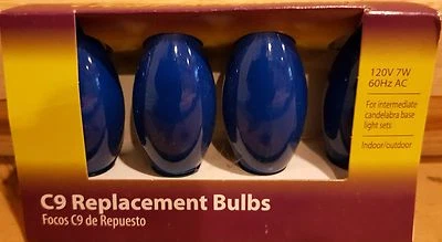 Light Keeper Pro Ceramic Blue C9 Replacement Bulbs 120V 7W 60Hz AC, 4-Count - Image 1 of 2