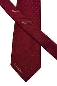 Vintage Oscar De La Renta Men’s Necktie Burgundy 56x3” - Picture 1 of 9