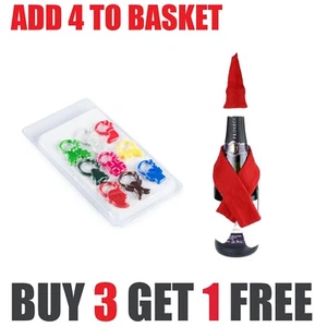 Christmas Wine Glass Bottle Accessory Santa Hat Scarf Bottle Stopper Charms Gift - Picture 1 of 12