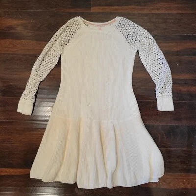 Vestido Victoria Secret tejido y crochet crema aline talla mediana  Foto 1 de 4