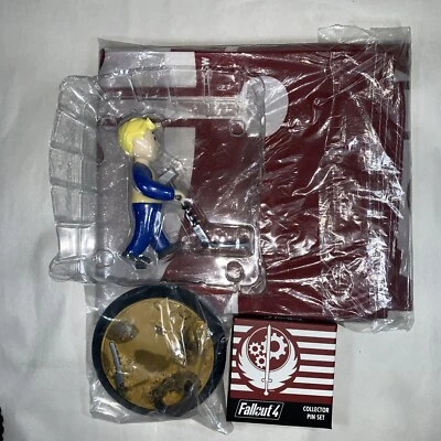 Fallout 4 Pin Set, Figure and 3  by 5  Brotherhood of Steel Flag - Image 1 of 4