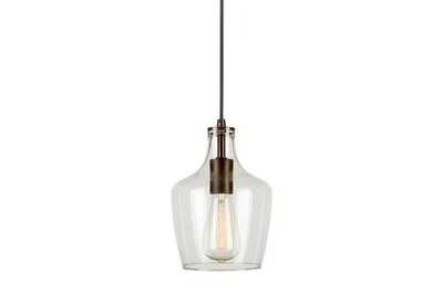 Forte Lighting 2679-01 Milo 7"W Mini Pendant - Bronze - Image 1 of 4