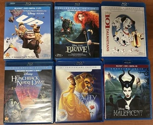 LOT (6) Disney/Pixar Movies (Blu-ray + DVD) NO Digitals, NO Slipcovers, Used - Picture 1 of 2