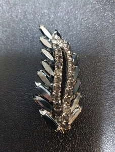 Broche Vintage Negro Marquesa Estrás Plata T. Capas CJC J-12 (12) - Imagen 1 de 2