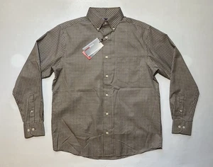 NEW Size S Mens TravelSmart Roundtree & Yorke Long Sleeve ButtonDown Shirt Brown - Picture 1 of 11