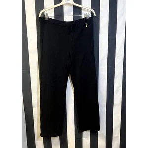 ST JOHN SPORT ESSENTIALS Santana Knit Drawstring Wide Leg Pants Black Size S - Picture 1 of 8