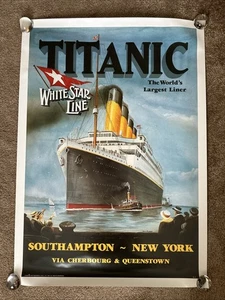 Póster Titanic White Star Line 1994 por PC Fussey. Bonita reproducción, 23x33” Exc. - Imagen 1 de 6