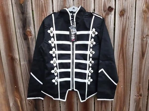 Ro Rox Marching Band Giacca Militare Uomo Battente, Giacca da Parata XL Nero Bianco - Foto 1 di 4