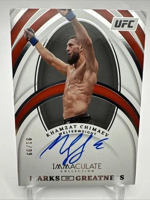 Khamzat Chimaev 2022 IMAC Marks Of Greatness Auto 91/99 UFC - 632 - Image 1 of 2