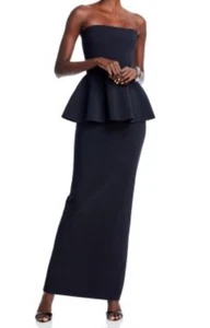 Vestido Chiara Boni Talla 8 IT 44 La Petite Robe Yumix Sin Tirantes Peplum Negro Nuevo con Etiquetas - Imagen 1 de 11