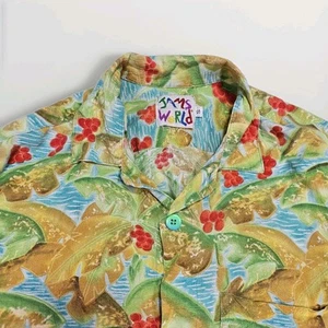 Vtg JAMS WORLD Hawaiian Shirt Mens S Floral Banana Leaf Beach Vacation Island - Picture 1 of 9