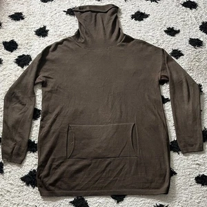 Peruvian Connection size medium brown Turtleneck thin lightweight sweater - Picture 1 of 16