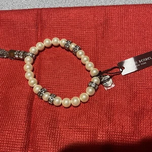 NEU MIT ETIKETT Henri Bendel Stretch Armband NOLITA Kunstperlen Kristalle & Etikett - Bild 1 von 7