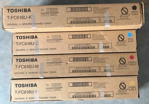 Set completo toner Toshiba T-FC616U CYMK nero, ciano, magenta, giallo ORIGINALE - Foto 1 di 2