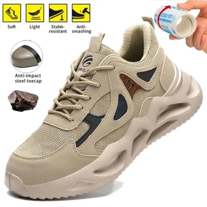 Scarpe antinfortunistiche da uomo punta in acciaio sneakers da lavoro leggere allargare stivali industriali - Foto 1 di 25