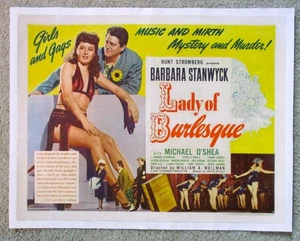 LADY OF BURLESQUE ORIGINALE 1943 HLF SHT POSTER LINO BARBARA STANWYCK VG - Foto 1 di 10