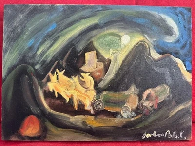 JACKSON POLLOCK pintura al óleo sobre lienzo, de colección estampada firmada Foto 1 de 4