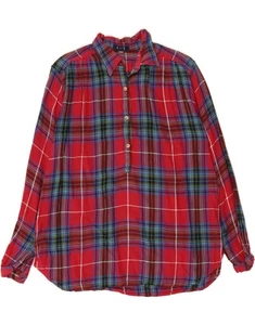 CHAPS Womens Flannel Pullover Shirt UK 18 XL Red Check Cotton DF88 - Picture 1 of 3