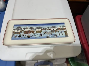 Villeroy & Boch Naif Christmas Village Sandwich Tray 13 .5" x 6.25" - Picture 1 of 2