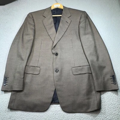 Abrigo Deportivo Canali Para Hombres 40 Marrón Tostado Italiano Seda Lana Blazer Traje Chaqueta Oficina Foto 1 de 4