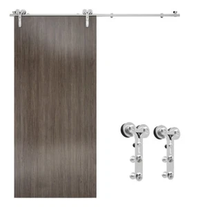 CCJH 1.8M/2M Stainless Steel Sliding Barn Door Hardware Kit Track Closet Roller - Picture 1 of 8