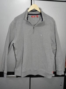 IZOD Gray 1/4 Zip Pullover Fleece Lined Golf Jacket Mock Neck Men's Size Large - Picture 1 of 6