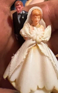 Vintage 1940's 1950's Bride & Groom Cake Toppers - Picture 1 of 1